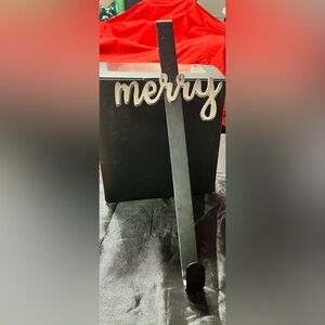 🖤 “MERRY” Over-the-Door Hook – Black Metal Holiday Decor